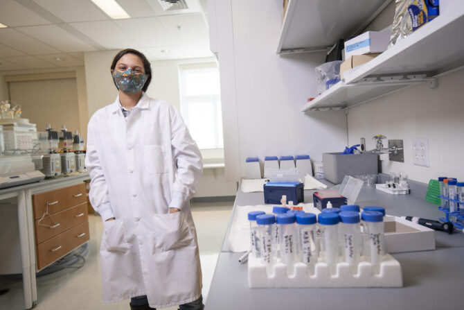 Doctoral student combines love of lab research with practical applications